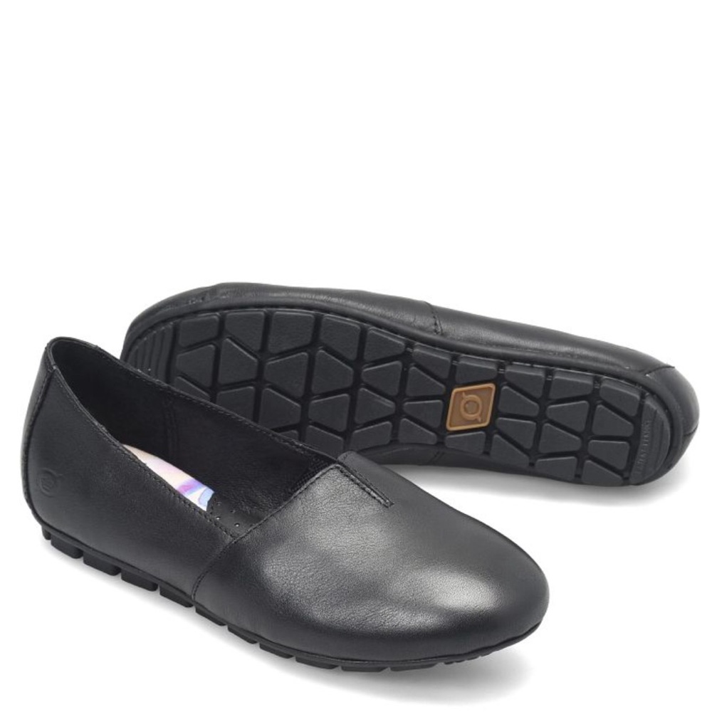 Born Sebra Black suede flats moccasins - read description